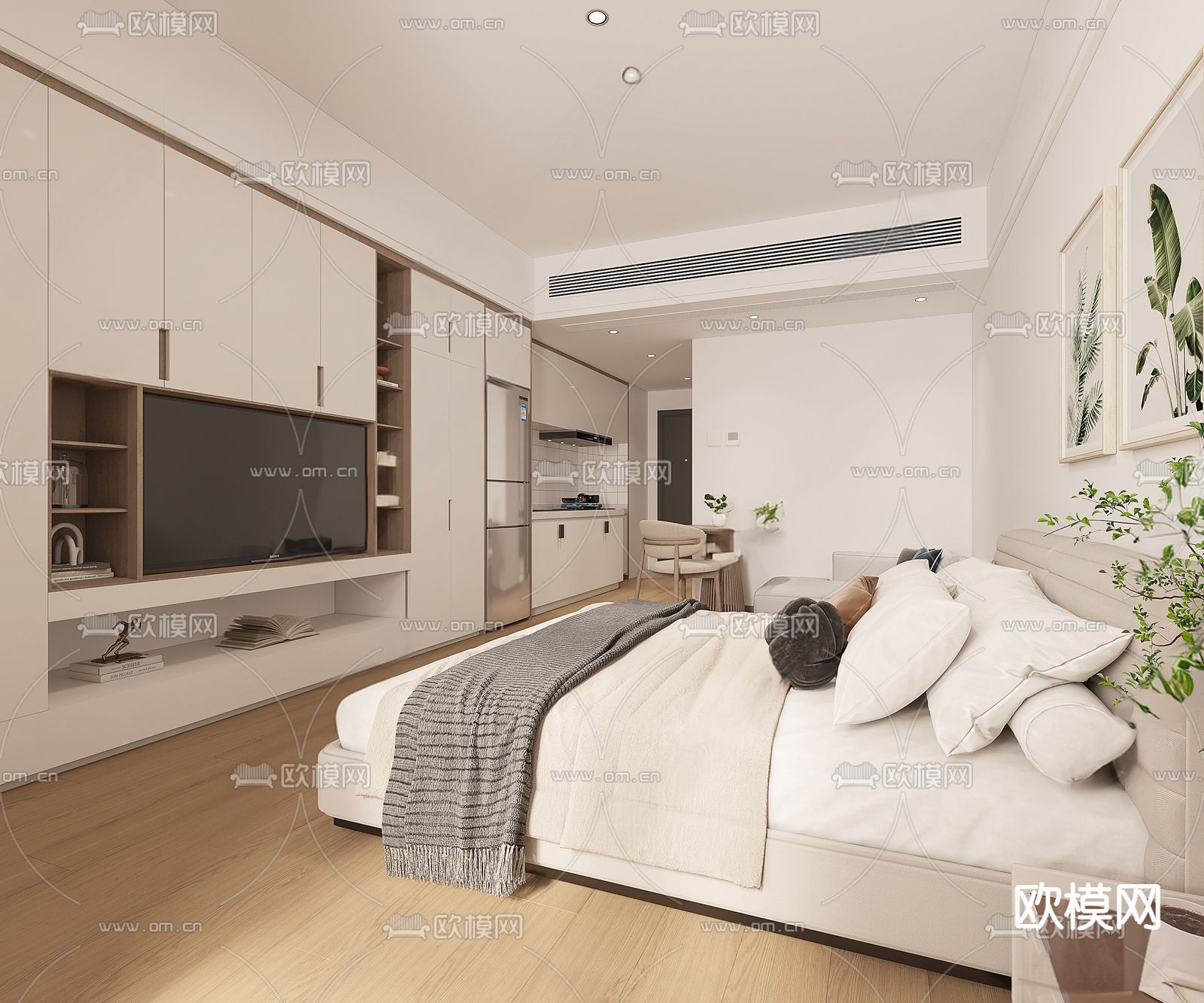 现代公寓su模型下载（渲染图2）