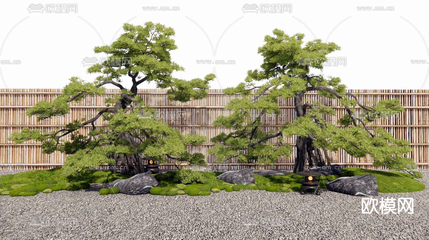 新中式松树 罗汉松3d模型下载