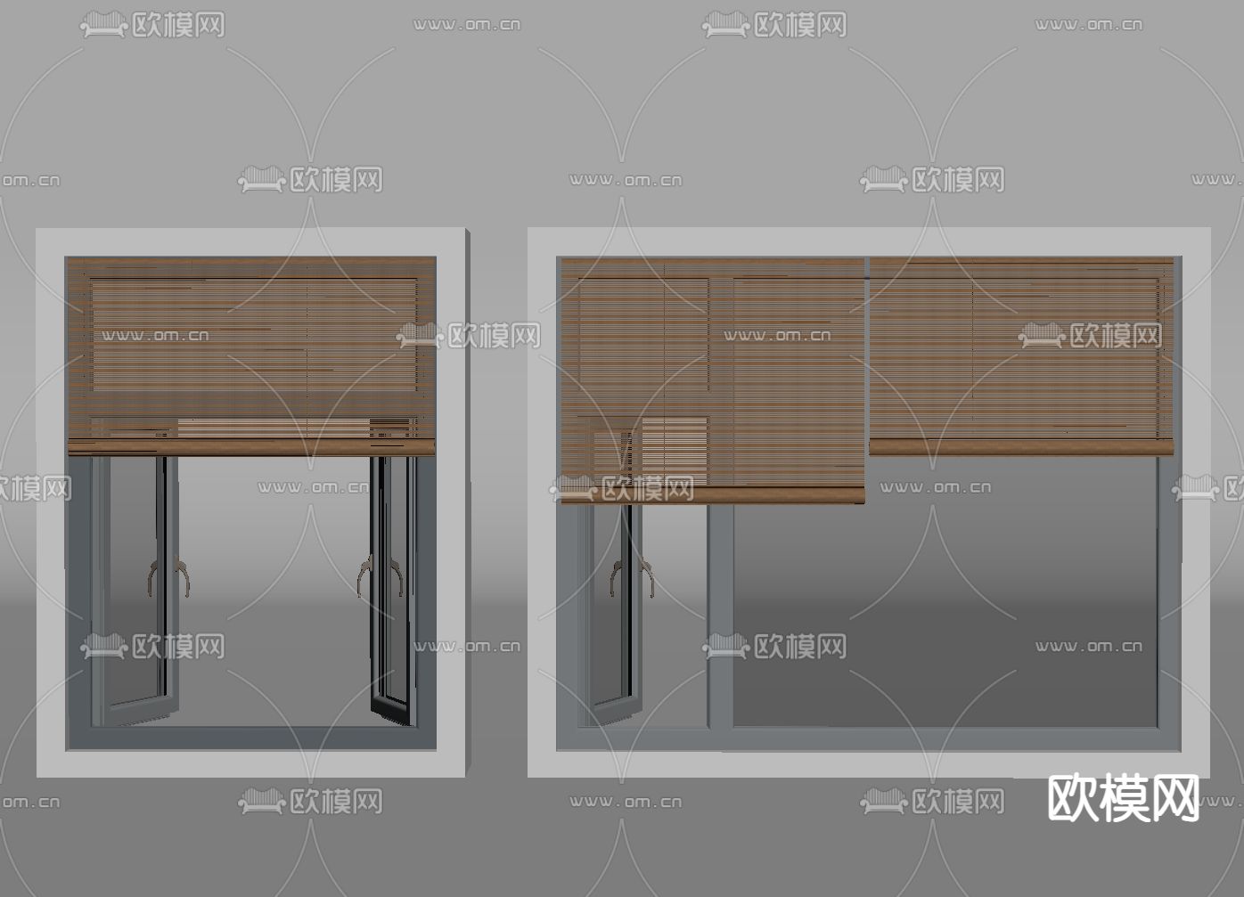 侘寂竹帘 拉帘su模型下载（渲染图1）
