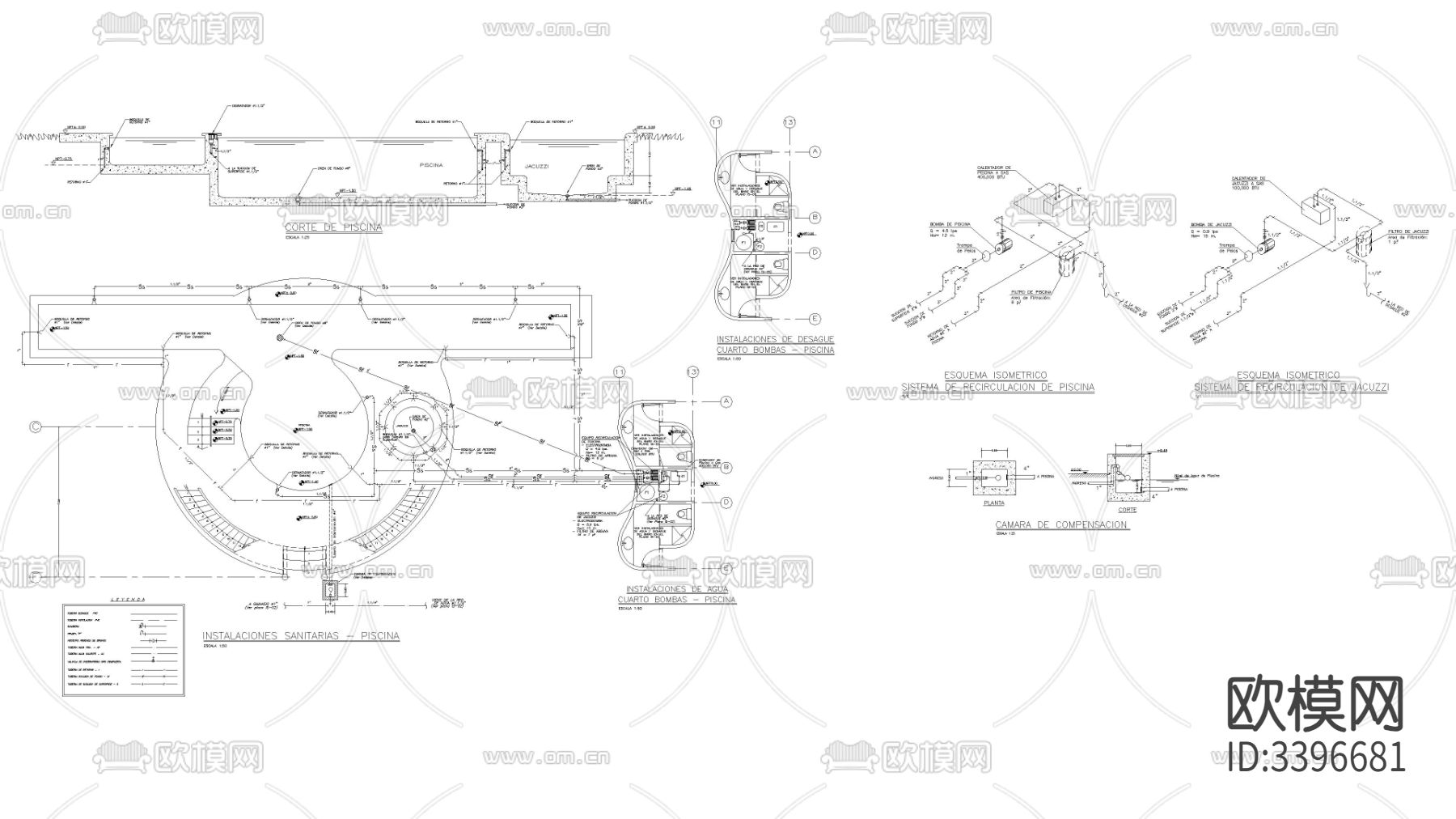 游泳池cad大样图下载
