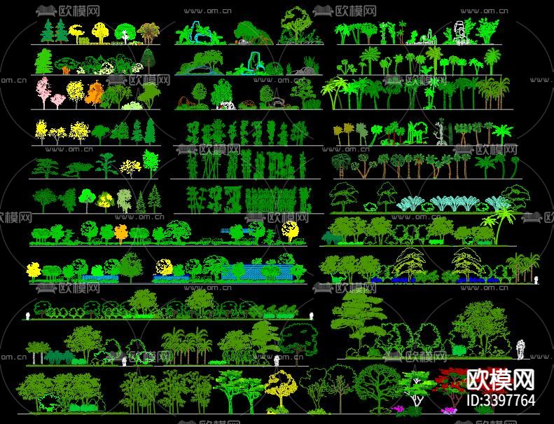 植物CAD图库下载（渲染图2）