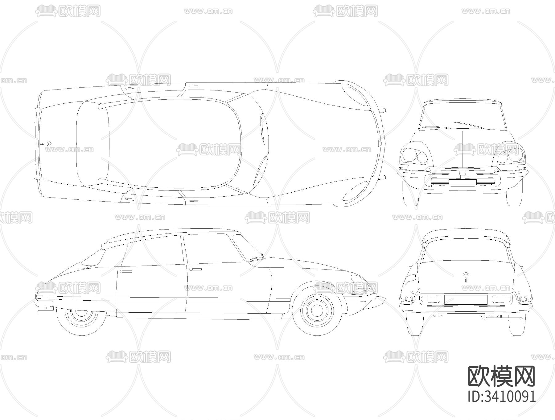 雪铁龙1957年图纸cad大样图下载