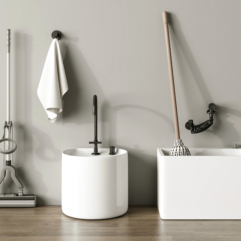  拖把池 拖布池 墩布池su模型 