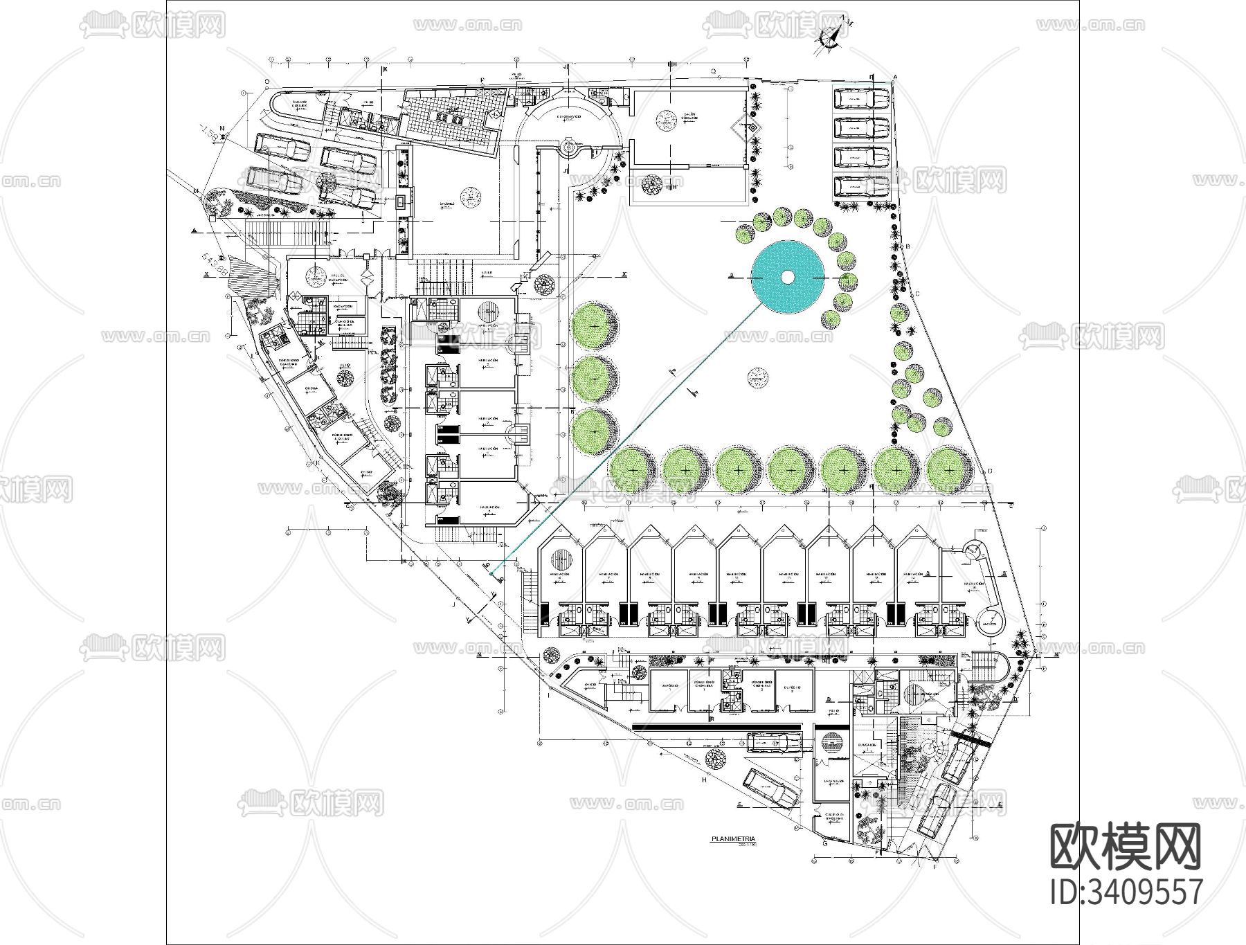 旅游酒店图纸cad施工图下载