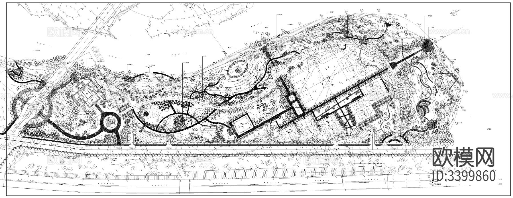 湖滨公园CAD平面图下载