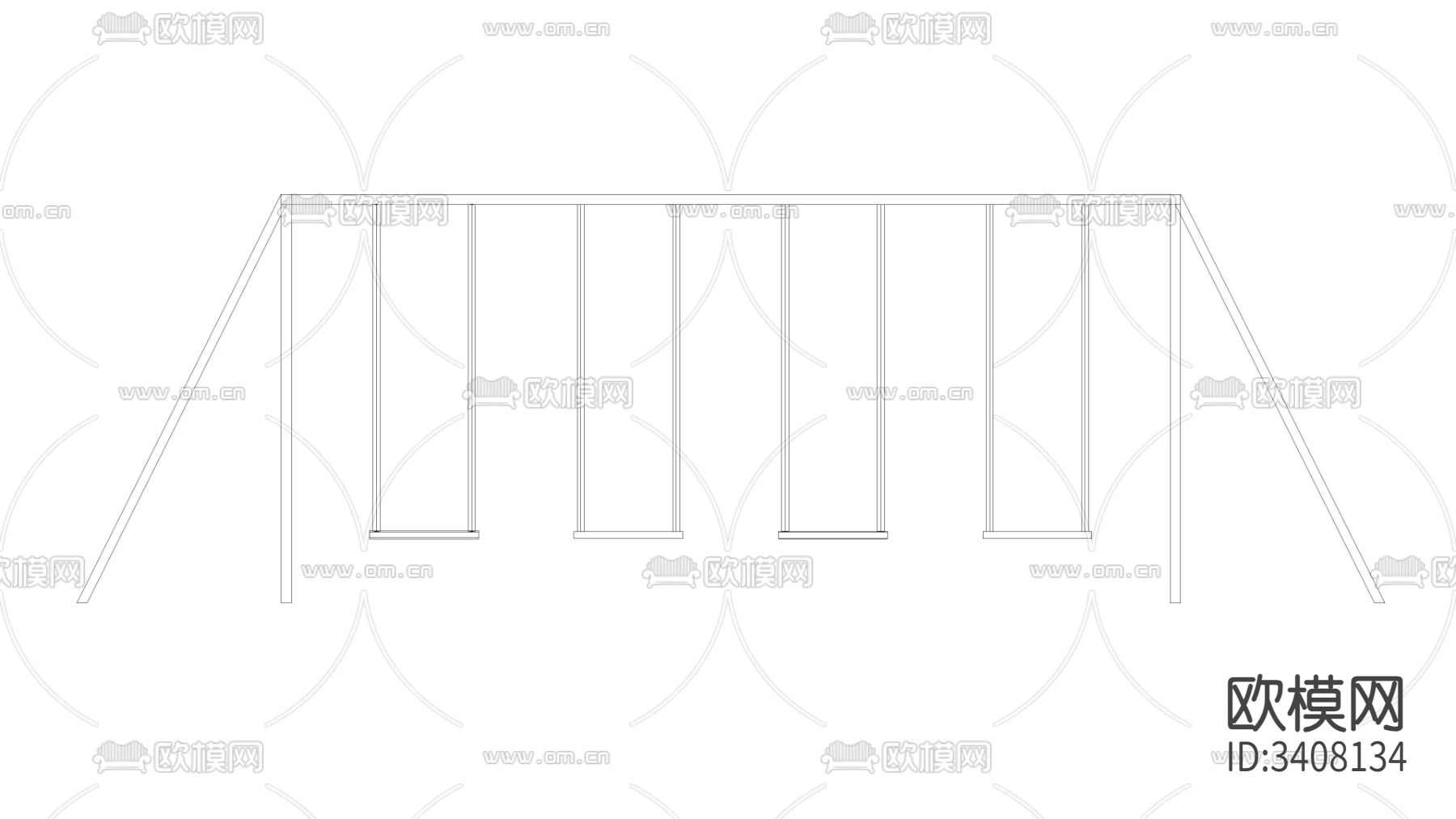 儿童公园游戏秋千cad大样图下载