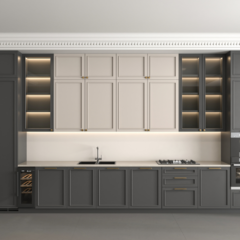  现代厨房 橱柜su模型 