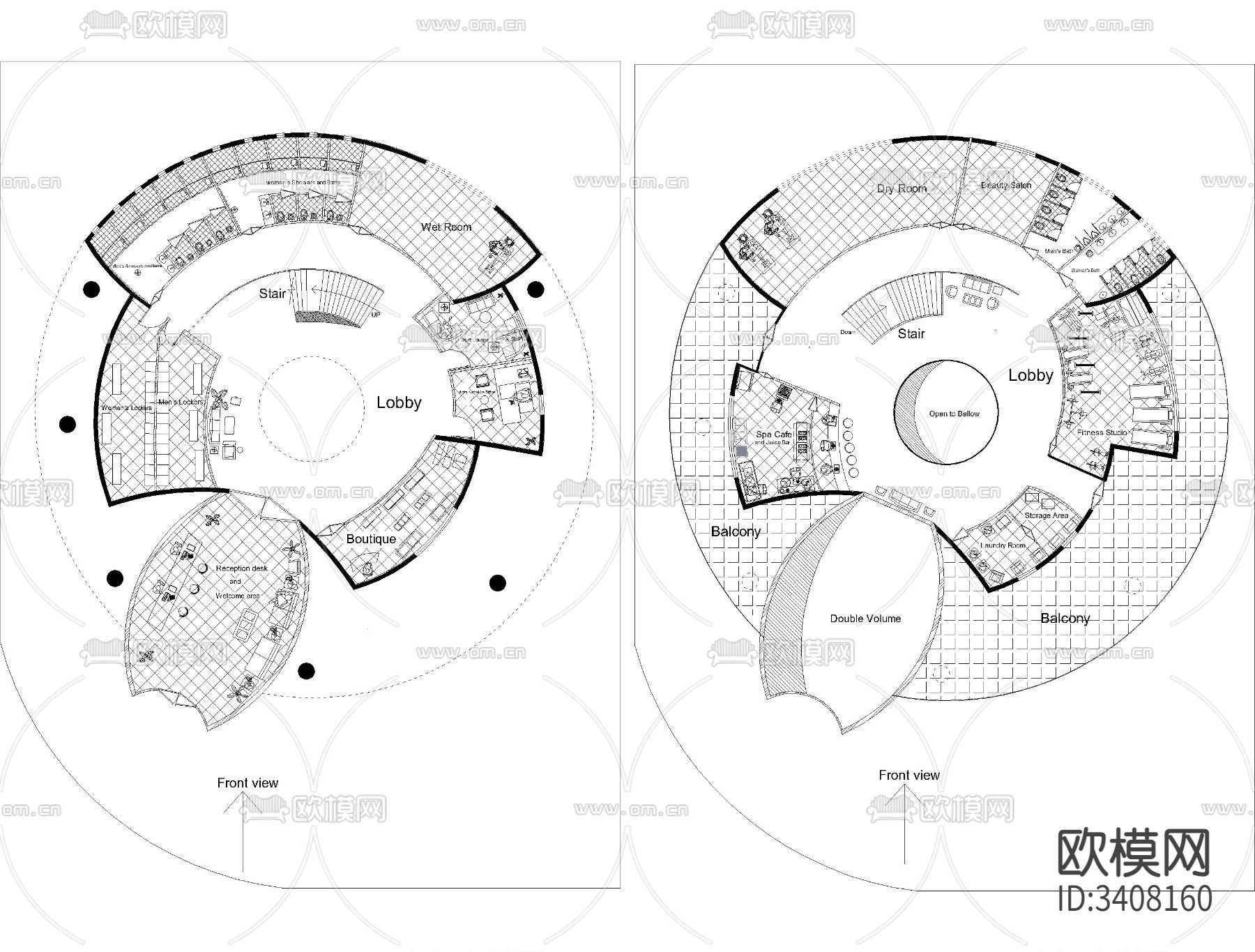 水疗中心cad大样图下载