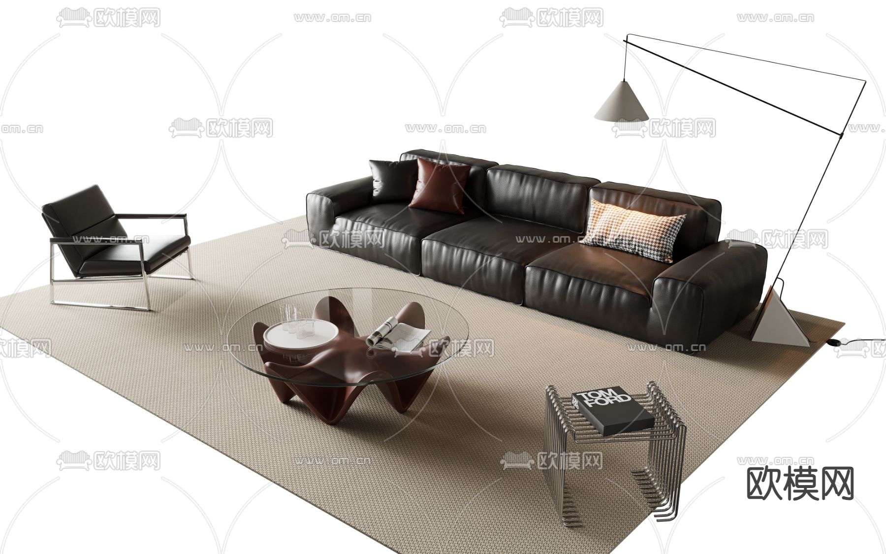 意式组合沙发3d模型下载