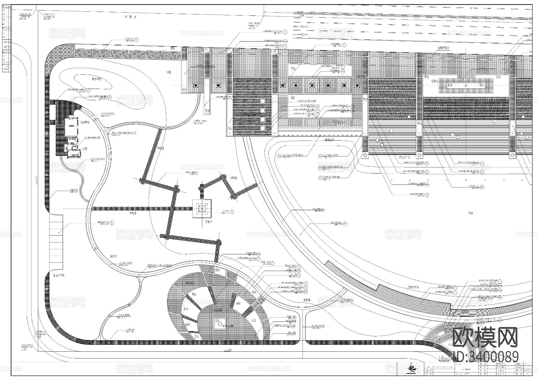 公园景观CAD施工图下载（渲染图2）
