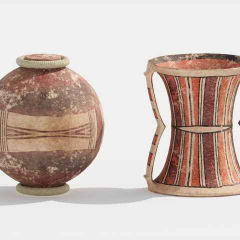  侘寂罐子 陶瓷 酒坛 茶叶罐su模型 