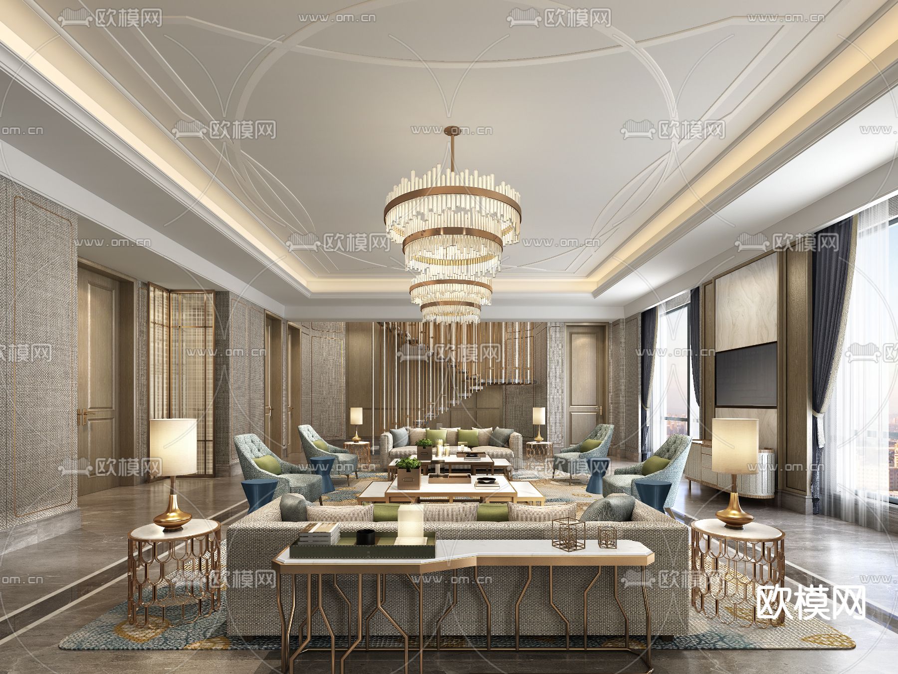 酒店接待室 会客室3d模型下载