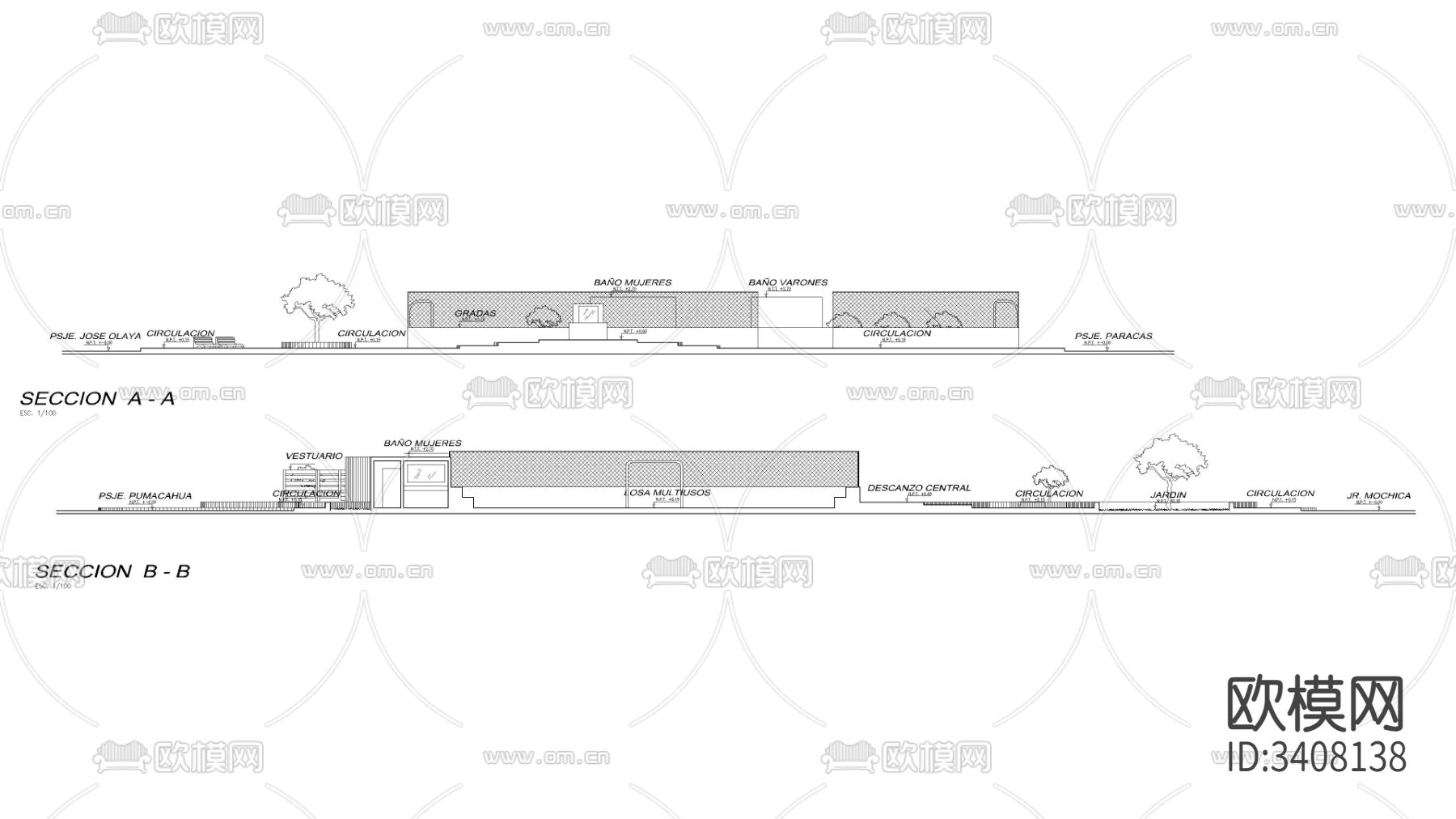 大型公园cad平面图下载（渲染图2）