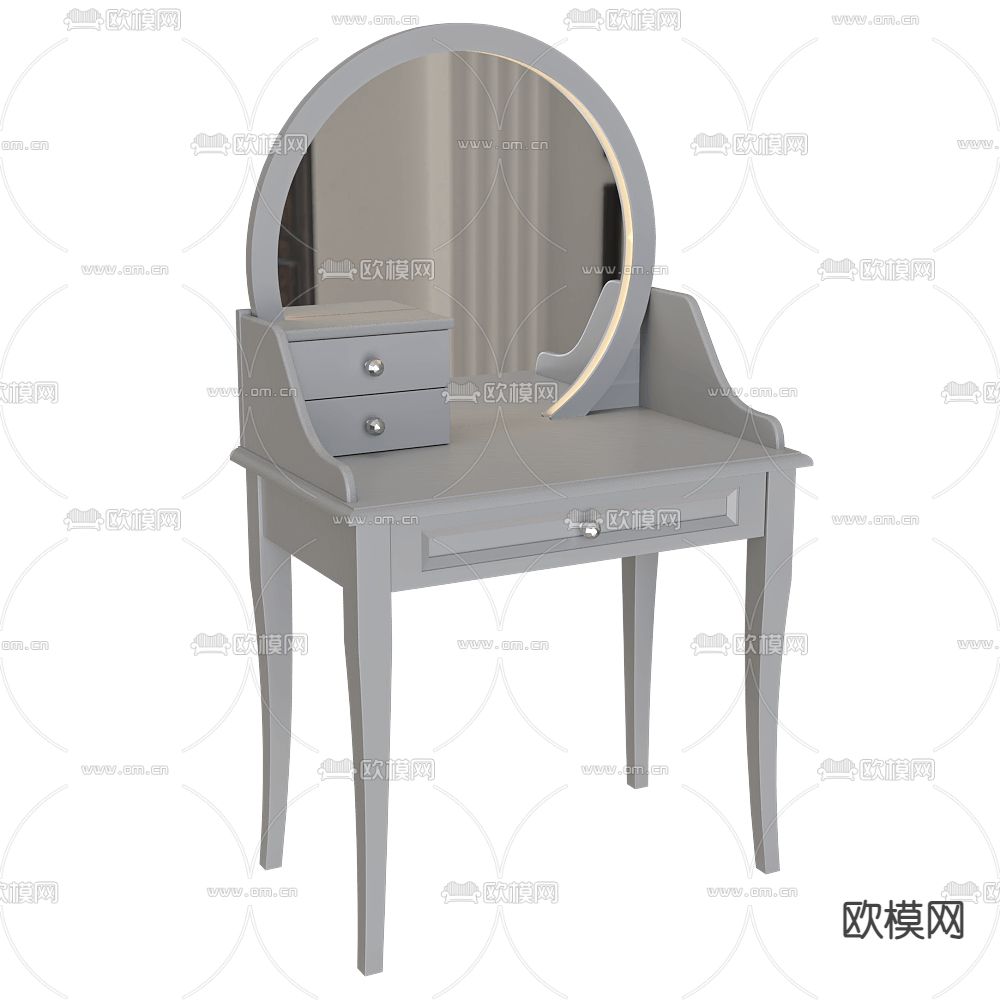 Bami 北欧梳妆台3d模型下载