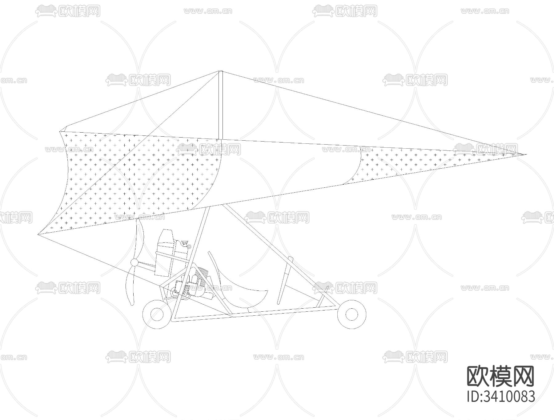 三轮滑翔机cad大样图下载