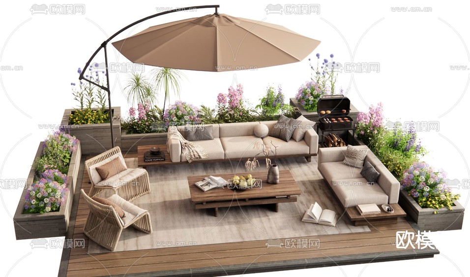 現(xiàn)代戶外沙發(fā)3d模型下載