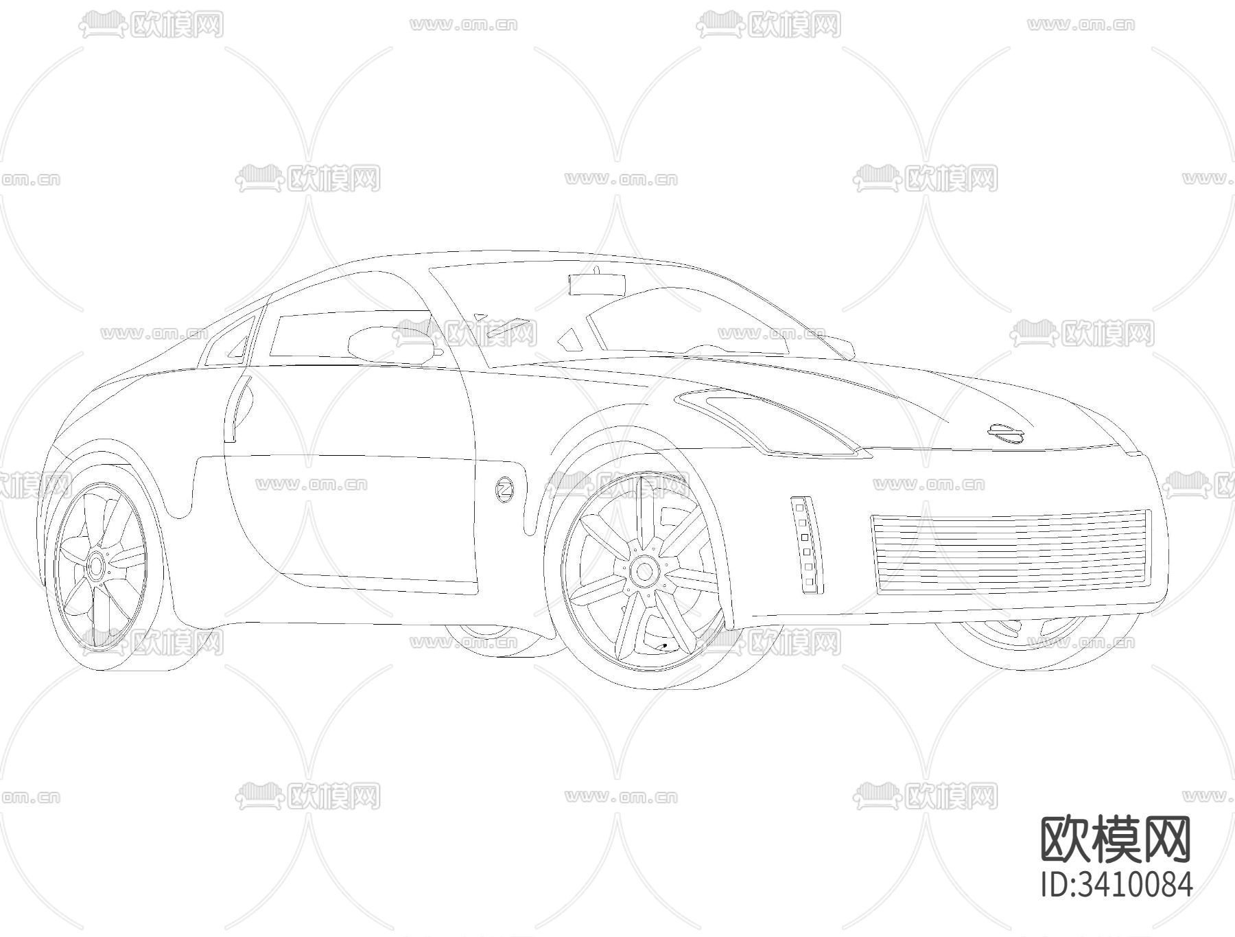 日产350Z跑车cad大样图下载