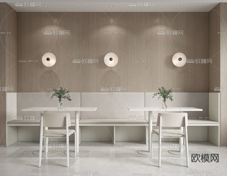 奶茶店卡座区3d模型下载
