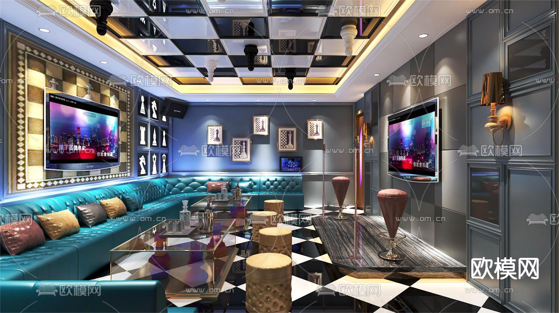 KTV包厢 包间 夜总会3d模型下载