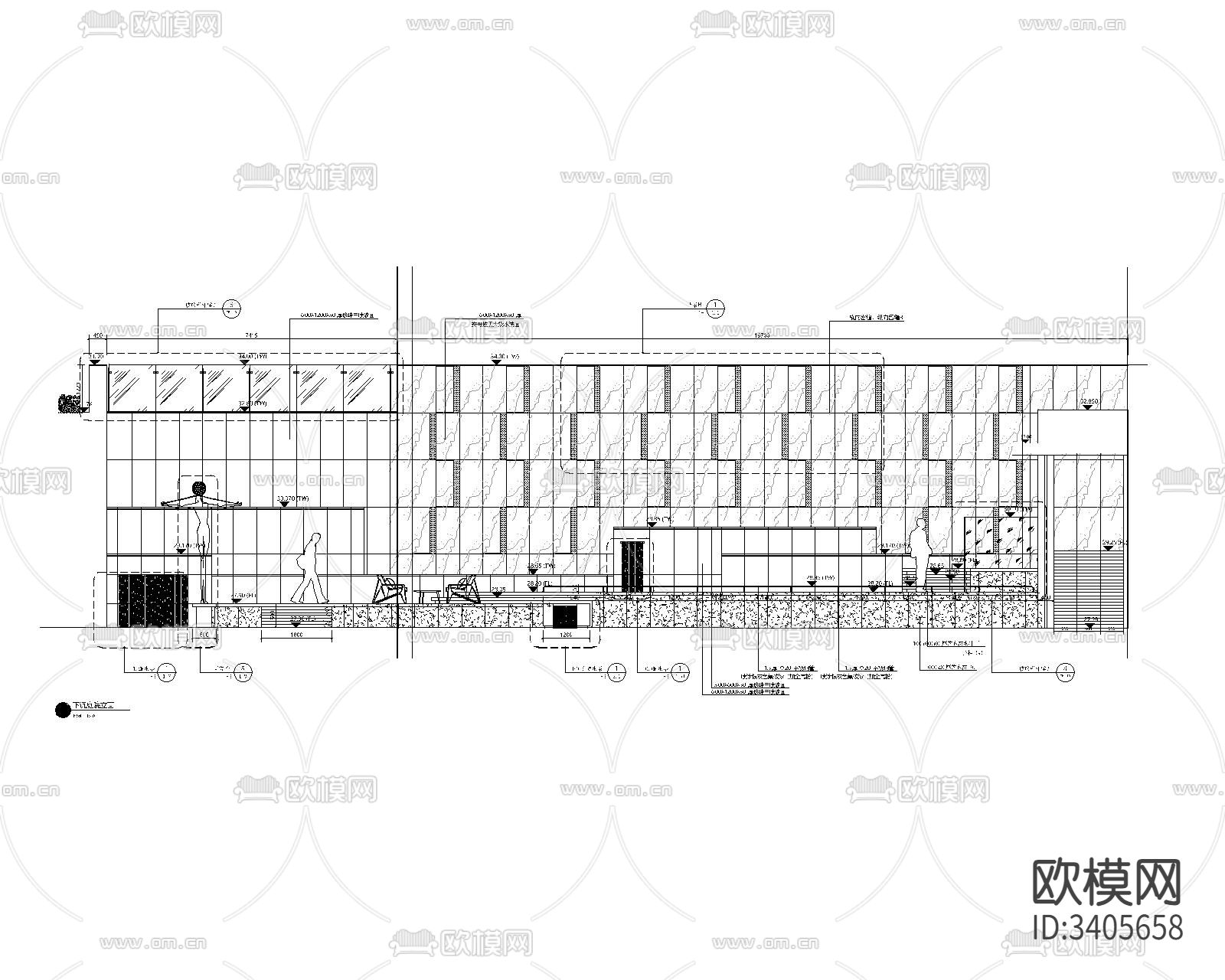 下沉庭院CAD节点大样图下载（渲染图1）