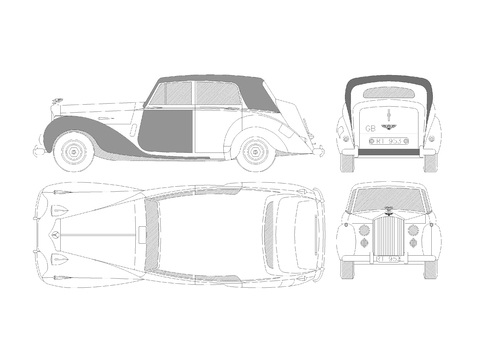  宾利汽车CAD平面图 
