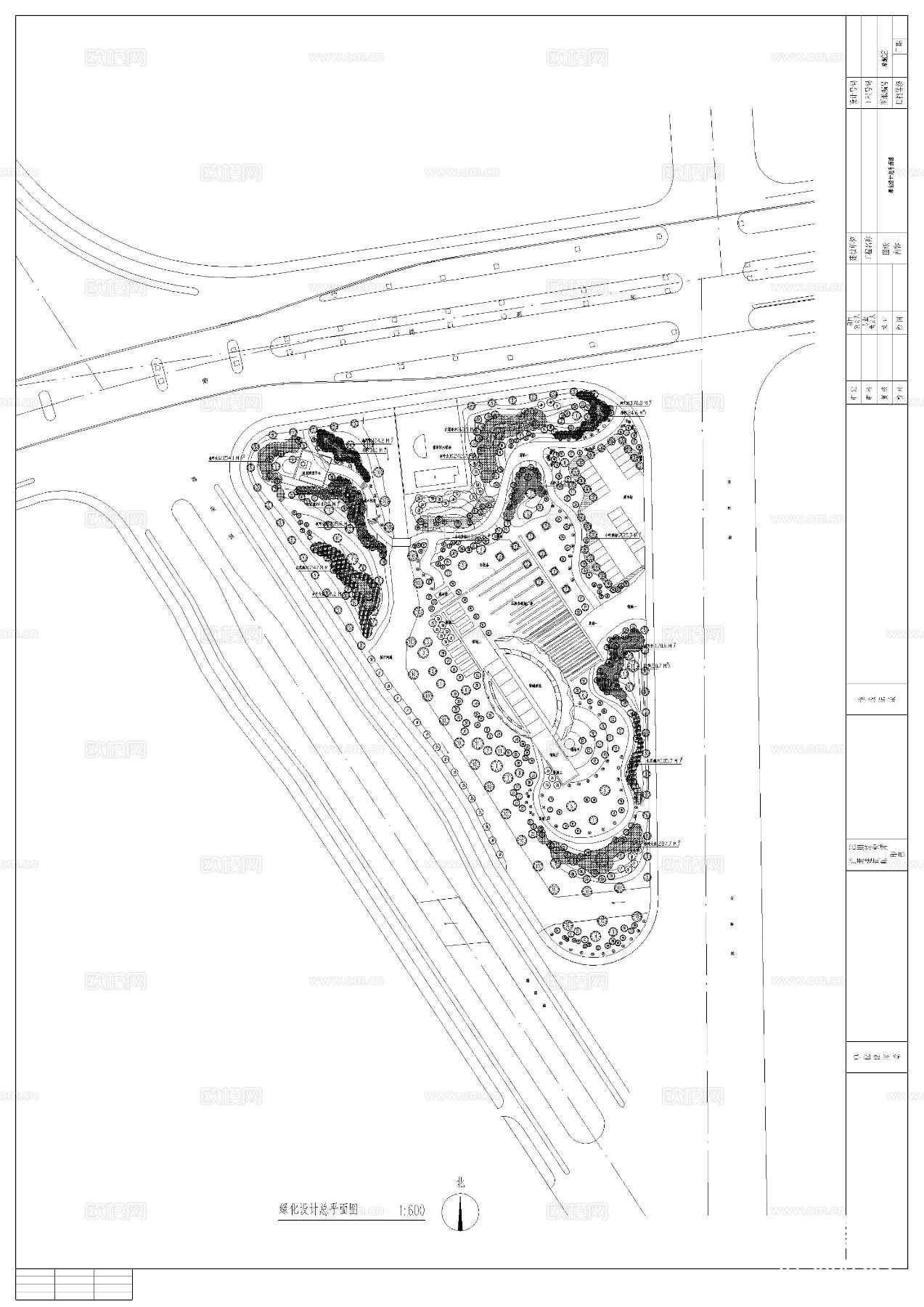 公园绿化CAD施工图下载（渲染图3）