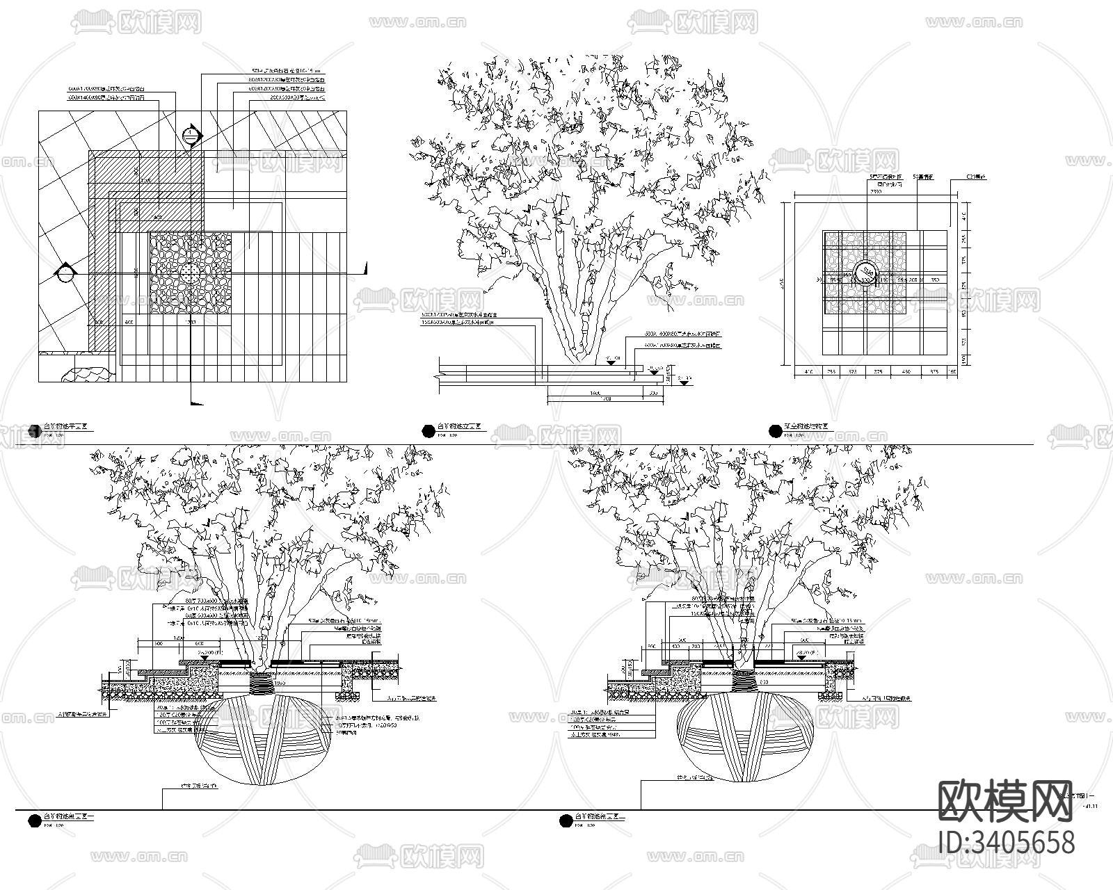 下沉庭院CAD节点大样图下载（渲染图9）