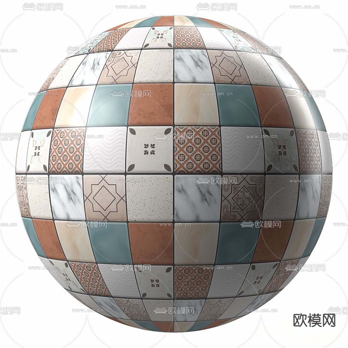 地中海瓷砖 马赛克瓷砖 无缝瓷砖3d模型下载