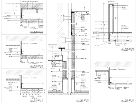  LED屏墙身造型 节点大样图 