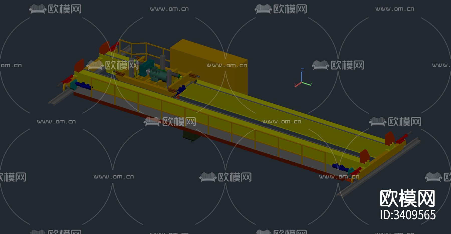 起重机桥架三维Autocad图纸cad大样图下载（渲染图1）