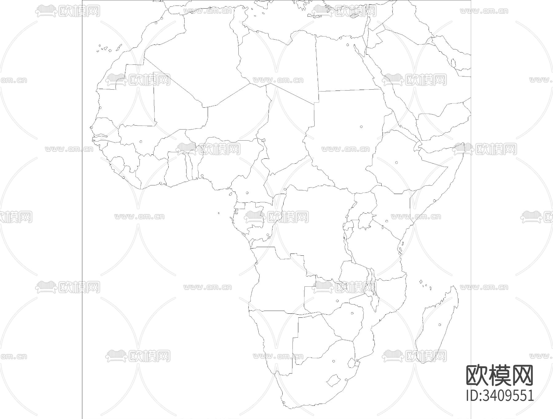 非洲地图cad大样图下载