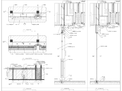  标准商铺 铺间墙 铺间柱节点大样图 