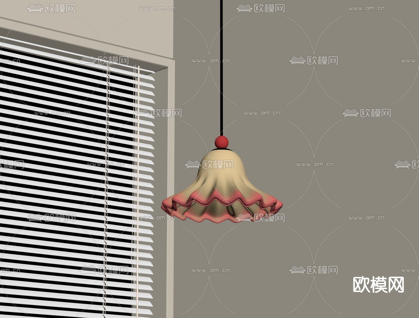 现代吊灯su模型下载（渲染图1）