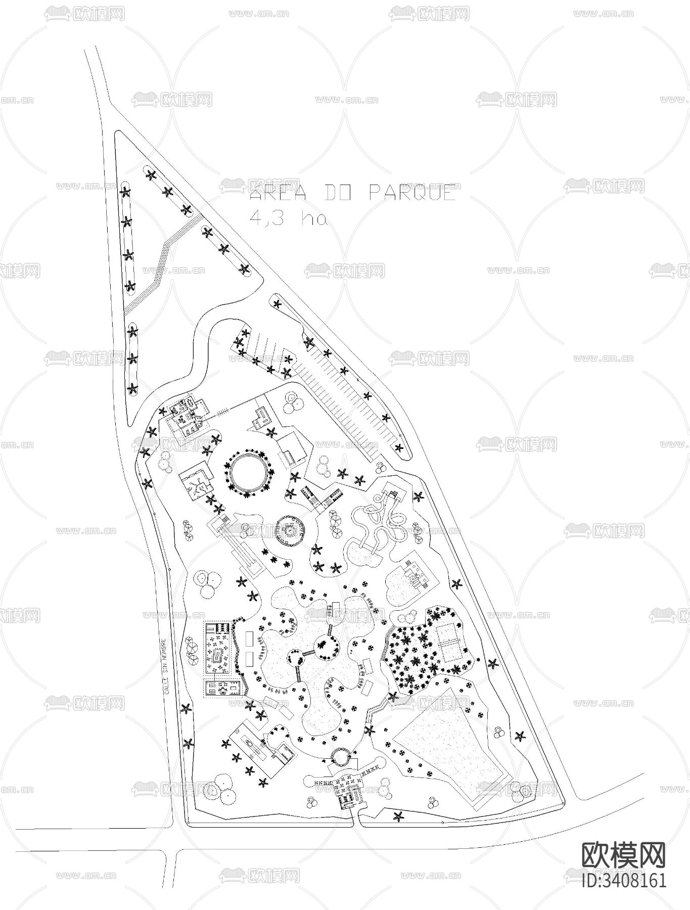 水上公园cad平面图下载