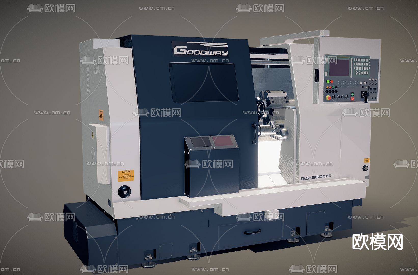 工业设备 数控机床3d模型下载（渲染图1）