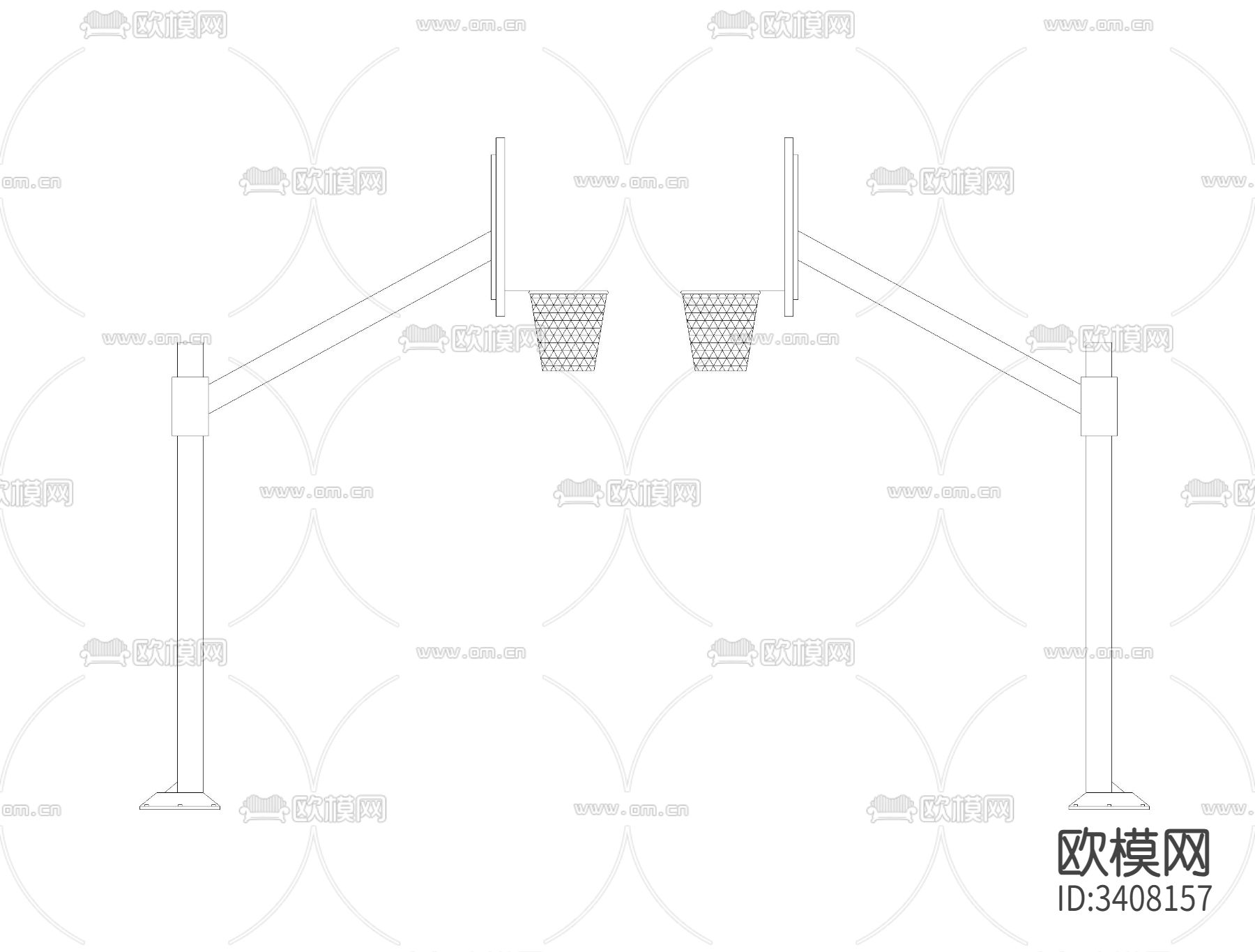 篮球箍杆cad大样图下载