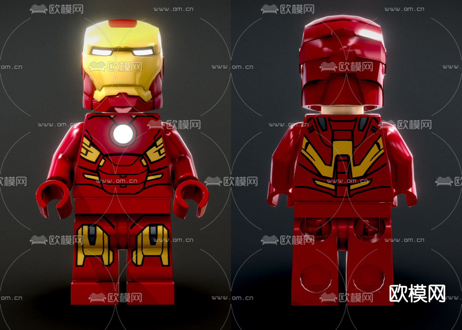 乐高 积木 公仔 钢铁侠 玩具su模型下载（渲染图2）