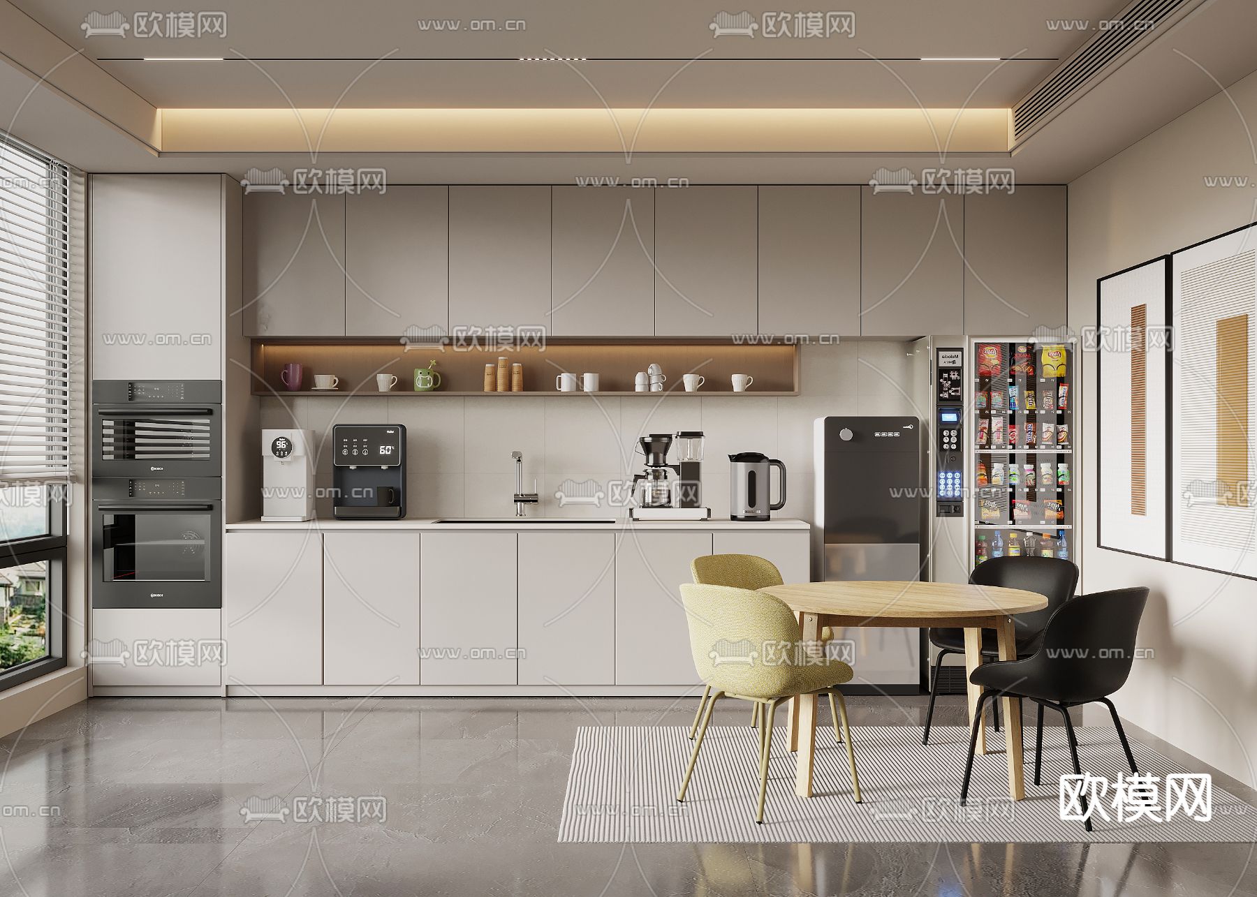 办公室茶水间3d模型下载