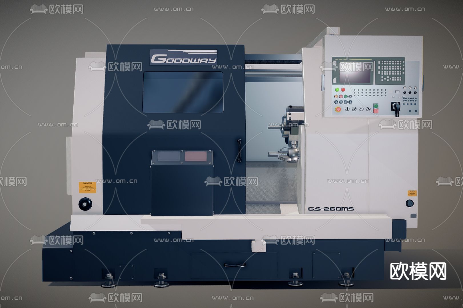 工业设备 数控机床3d模型下载（渲染图2）