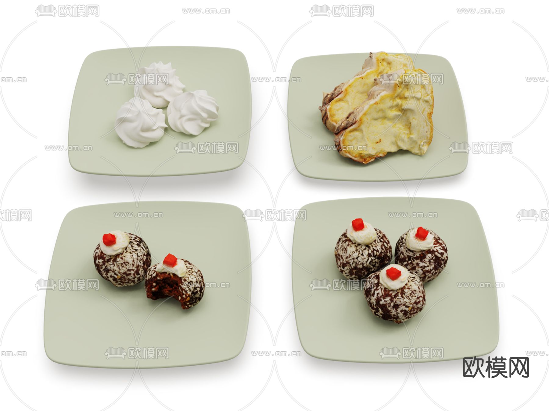 奶油 点心su模型下载（渲染图2）