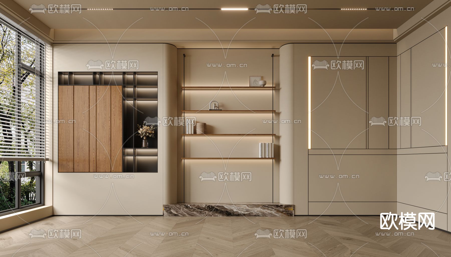 现代装饰柜3d模型下载