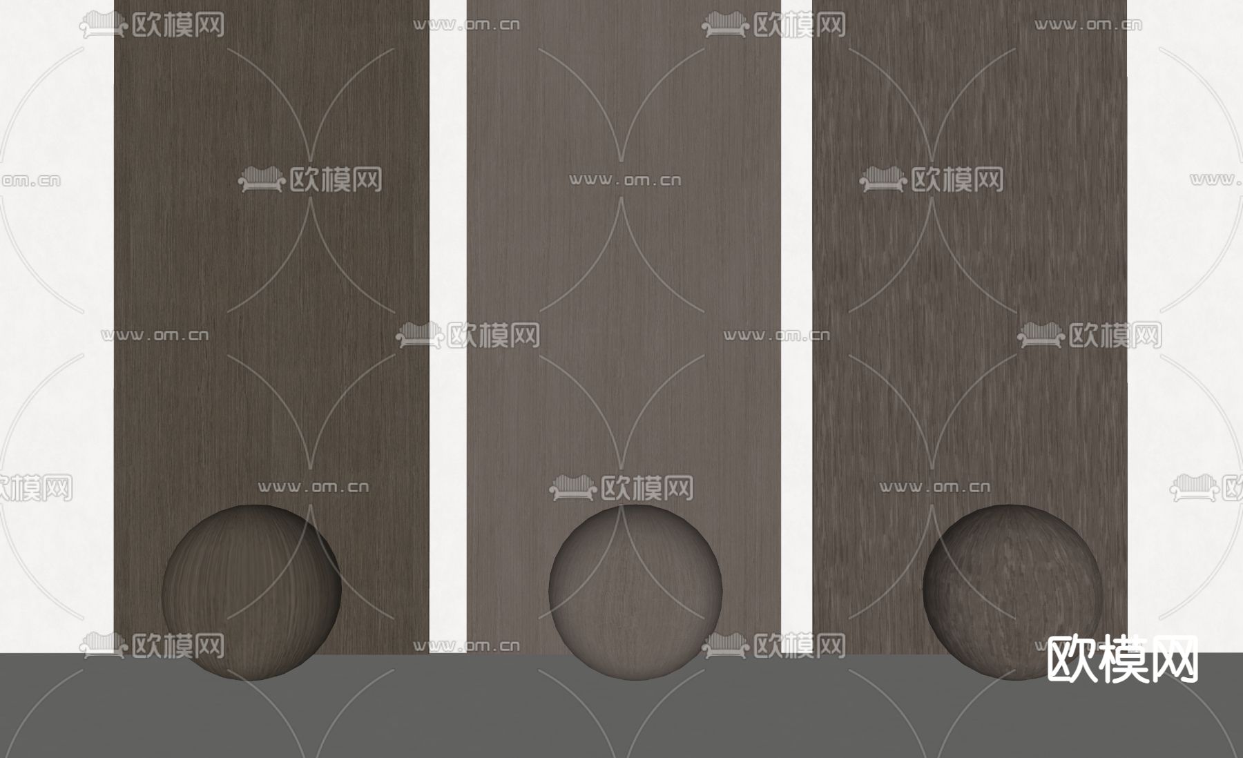 木饰面 护墙板 墙饰板 木饰面su模型下载（渲染图1）