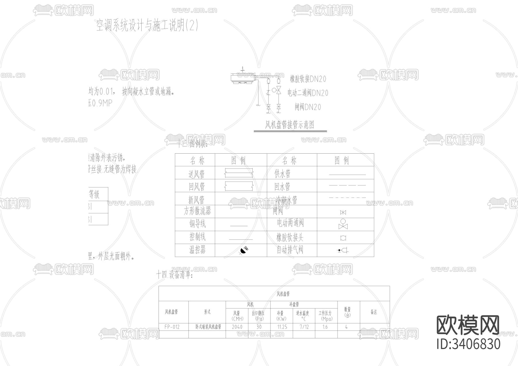 餐饮空调目录设计说明大样下载（渲染图2）