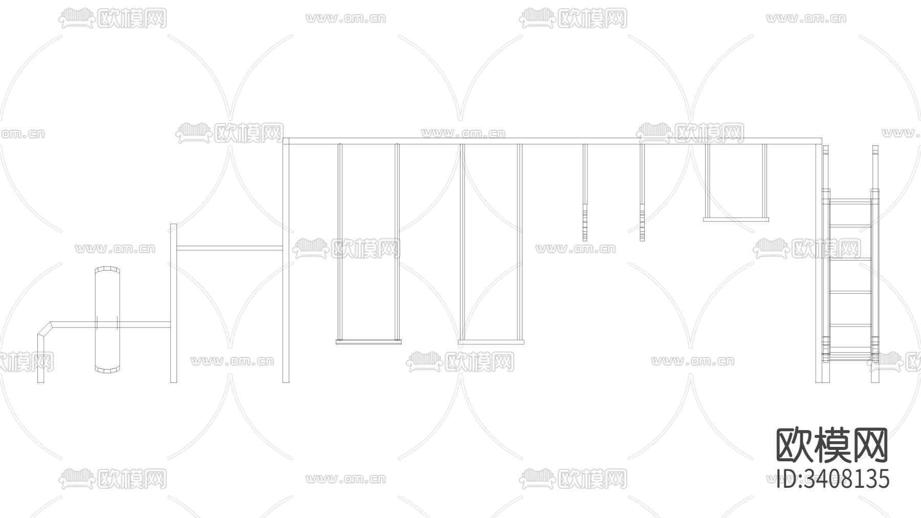 儿童公园游戏站cad大样图下载