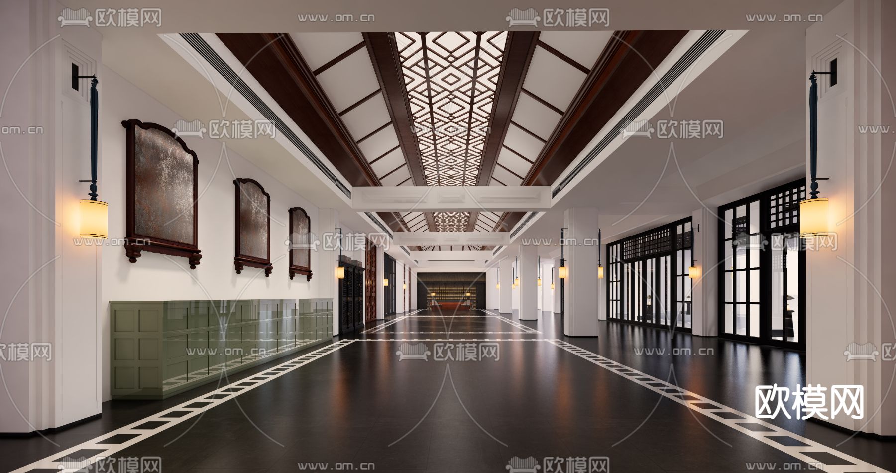 法式酒店大堂 大厅su模型下载（渲染图2）