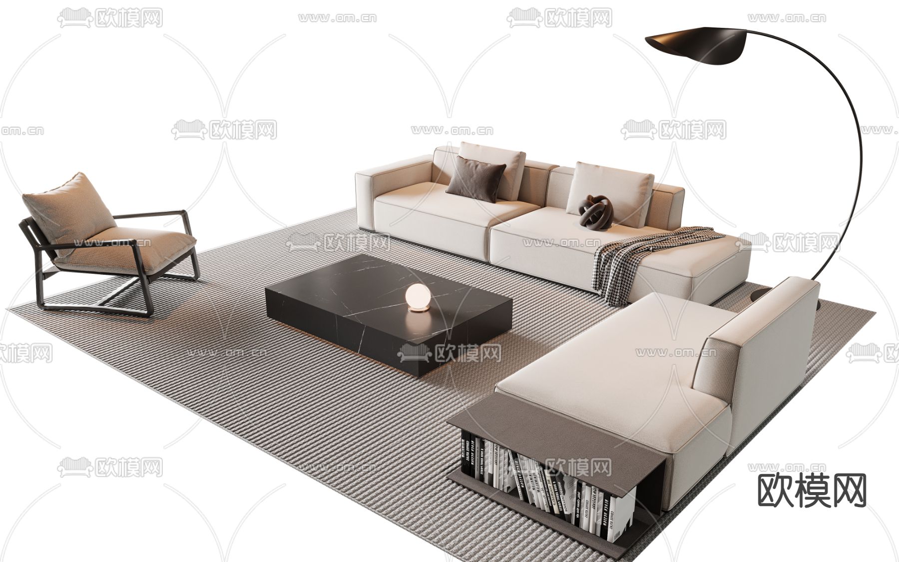 现代沙发 组合沙发3d模型下载