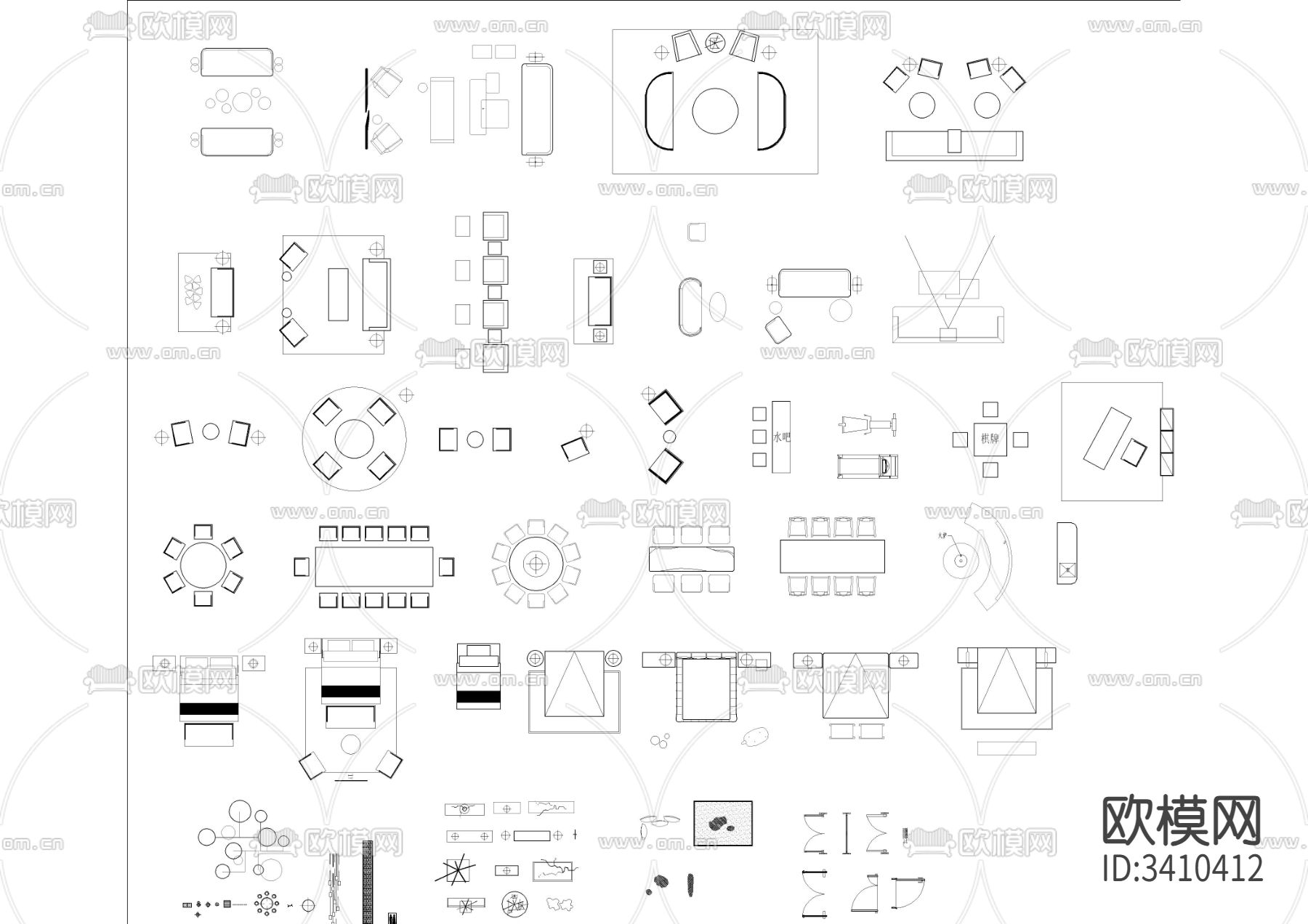 公司家居cad图库下载（渲染图1）