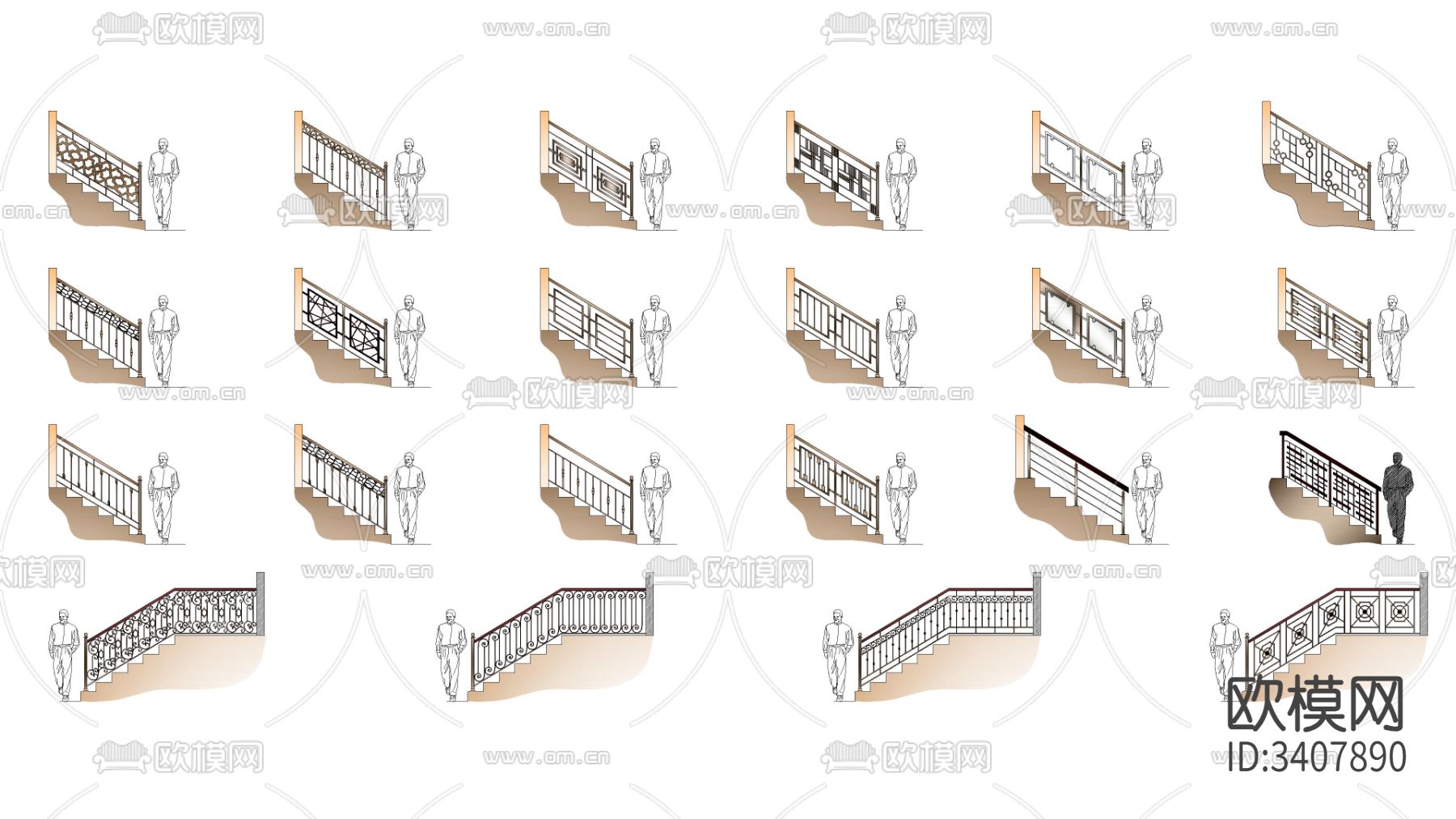 扶手Cad块Dwg下载cad图库下载