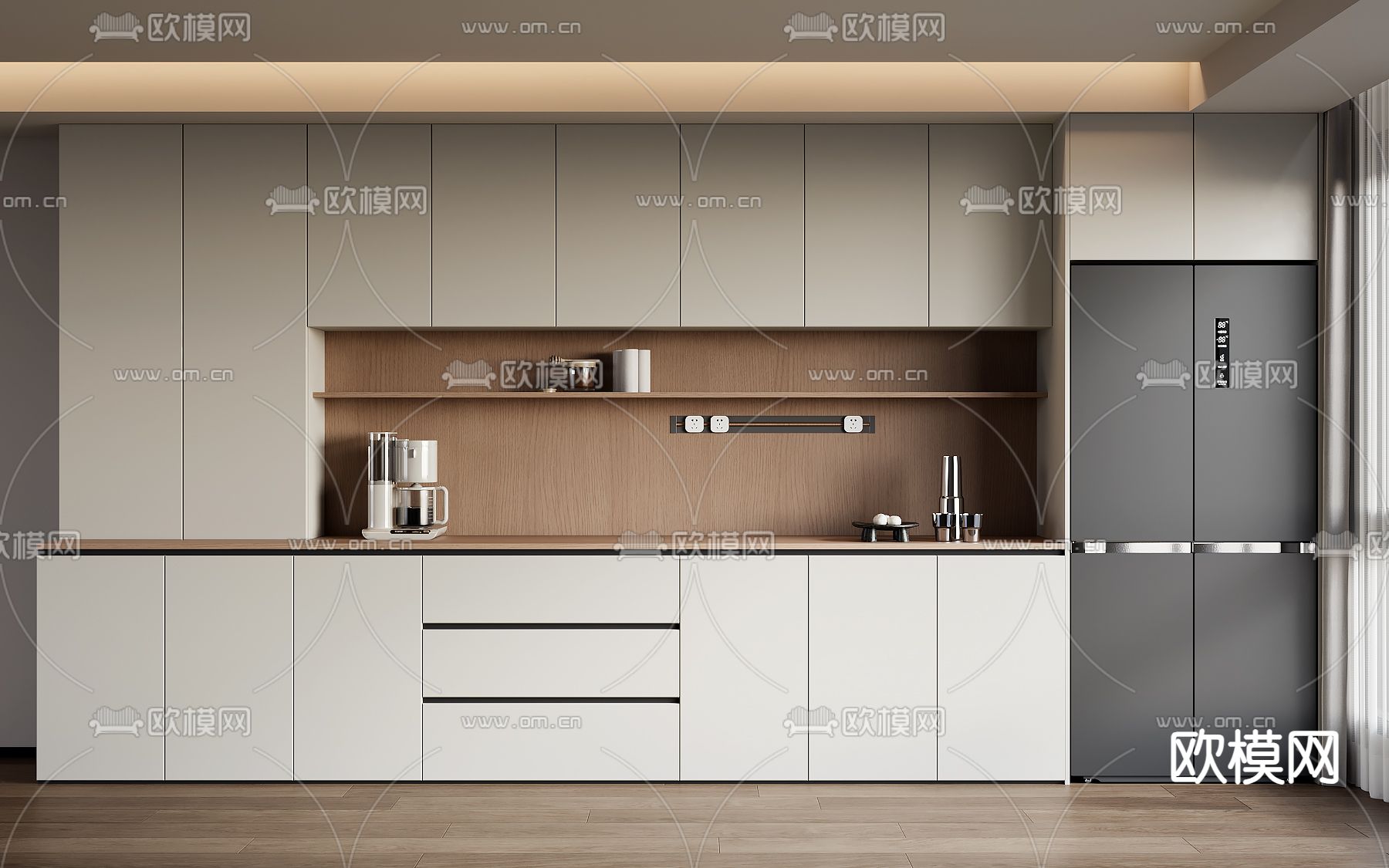 现代餐边柜3d模型下载