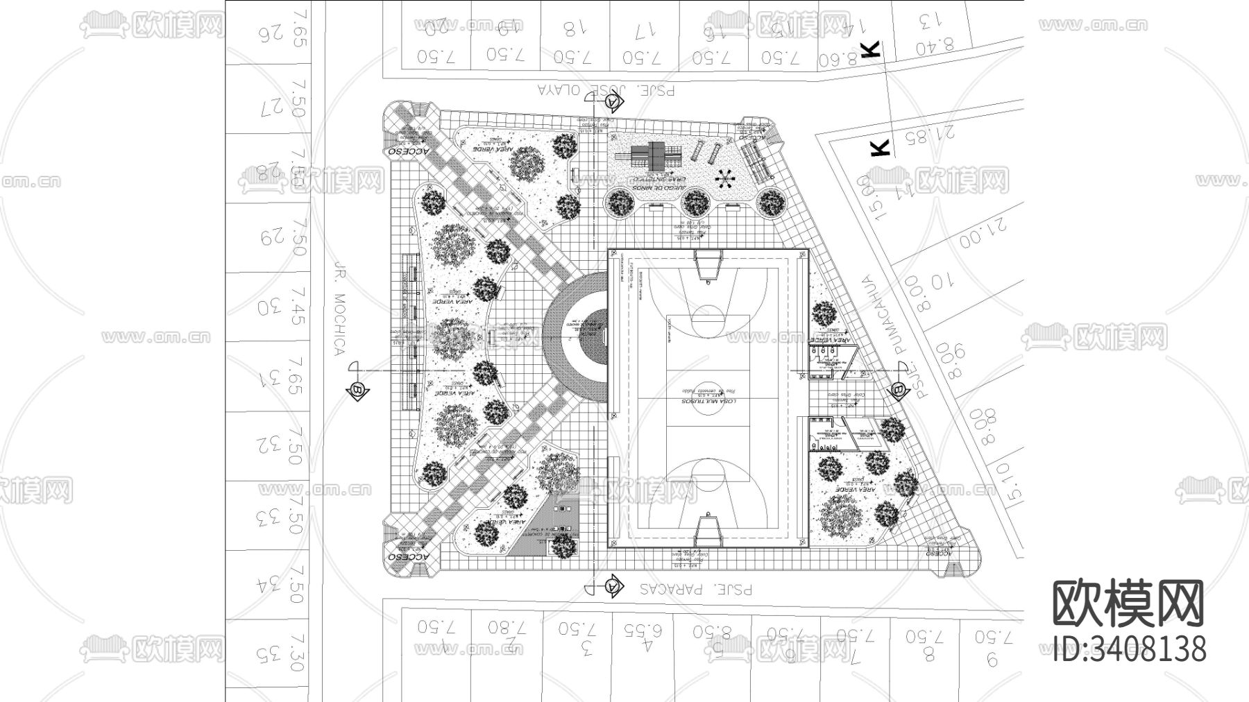 大型公园cad平面图下载（渲染图1）